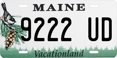 ME license plate 9222UD