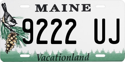ME license plate 9222UJ