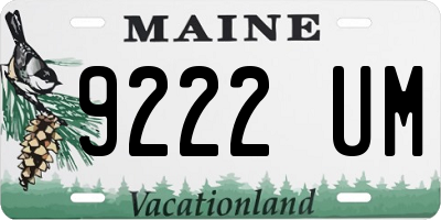 ME license plate 9222UM