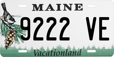 ME license plate 9222VE