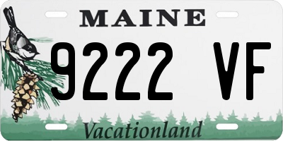 ME license plate 9222VF