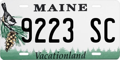 ME license plate 9223SC