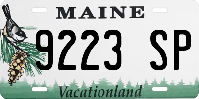 ME license plate 9223SP