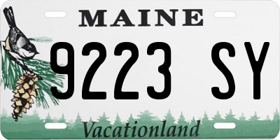 ME license plate 9223SY