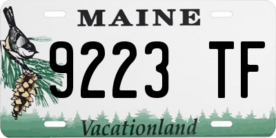 ME license plate 9223TF