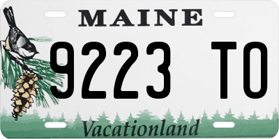 ME license plate 9223TO