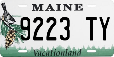 ME license plate 9223TY
