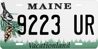 ME license plate 9223UR
