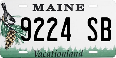ME license plate 9224SB