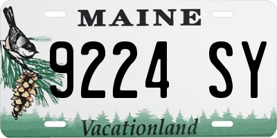 ME license plate 9224SY