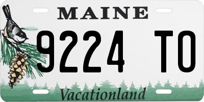 ME license plate 9224TO