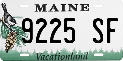 ME license plate 9225SF