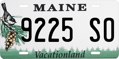 ME license plate 9225SO
