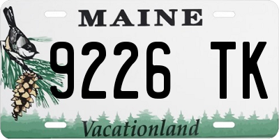 ME license plate 9226TK