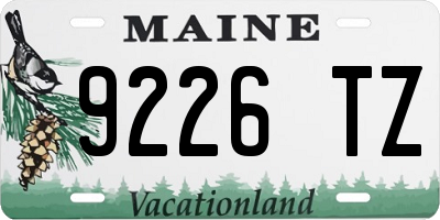 ME license plate 9226TZ