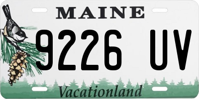 ME license plate 9226UV