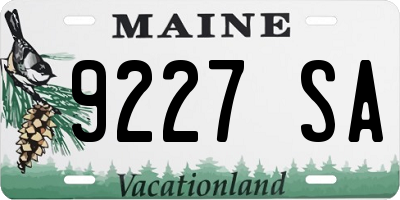 ME license plate 9227SA