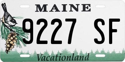 ME license plate 9227SF