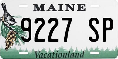 ME license plate 9227SP