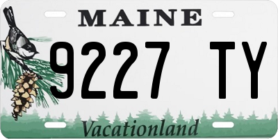 ME license plate 9227TY