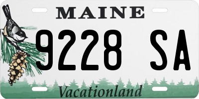 ME license plate 9228SA