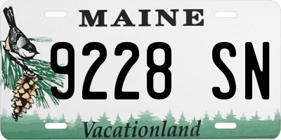 ME license plate 9228SN