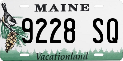 ME license plate 9228SQ