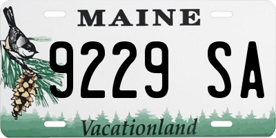 ME license plate 9229SA