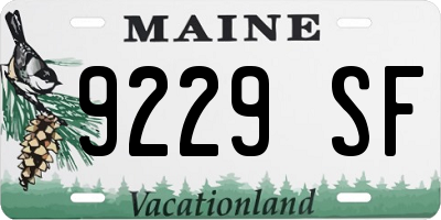 ME license plate 9229SF