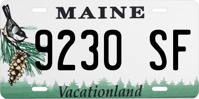 ME license plate 9230SF