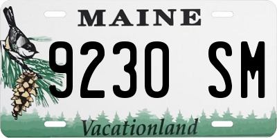 ME license plate 9230SM