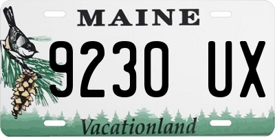 ME license plate 9230UX