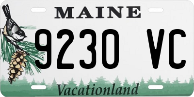 ME license plate 9230VC