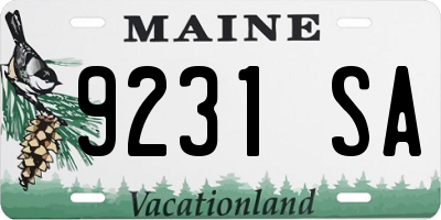 ME license plate 9231SA