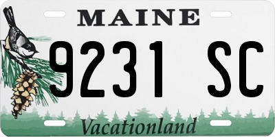 ME license plate 9231SC