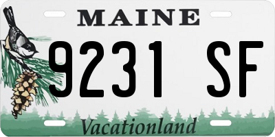 ME license plate 9231SF
