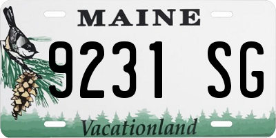 ME license plate 9231SG