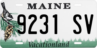 ME license plate 9231SV