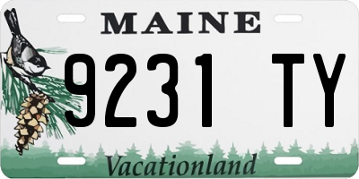 ME license plate 9231TY