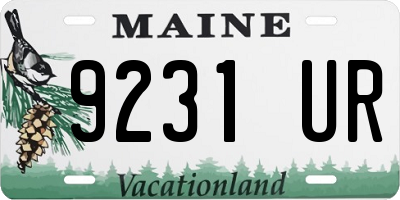ME license plate 9231UR
