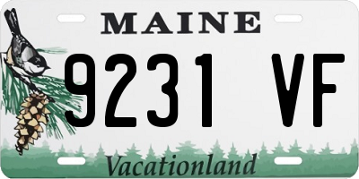 ME license plate 9231VF