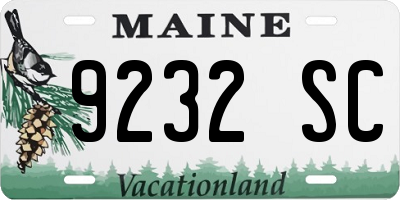 ME license plate 9232SC