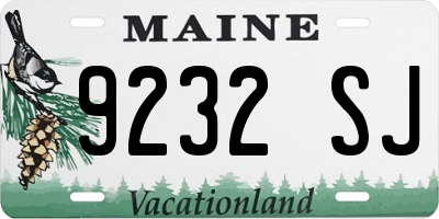 ME license plate 9232SJ