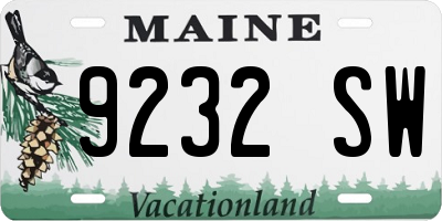 ME license plate 9232SW