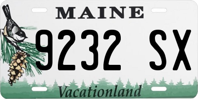 ME license plate 9232SX