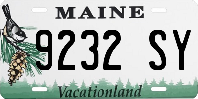 ME license plate 9232SY