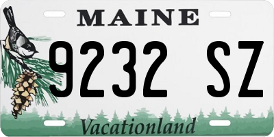 ME license plate 9232SZ