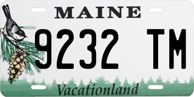 ME license plate 9232TM