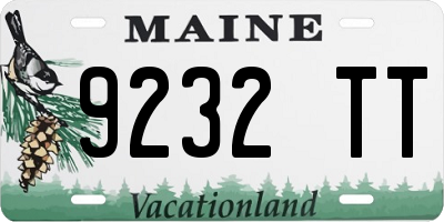 ME license plate 9232TT