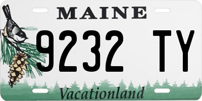 ME license plate 9232TY
